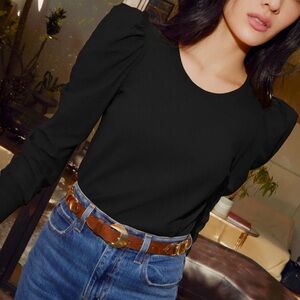 Nation LTD Romy long sleeve top - black - XS